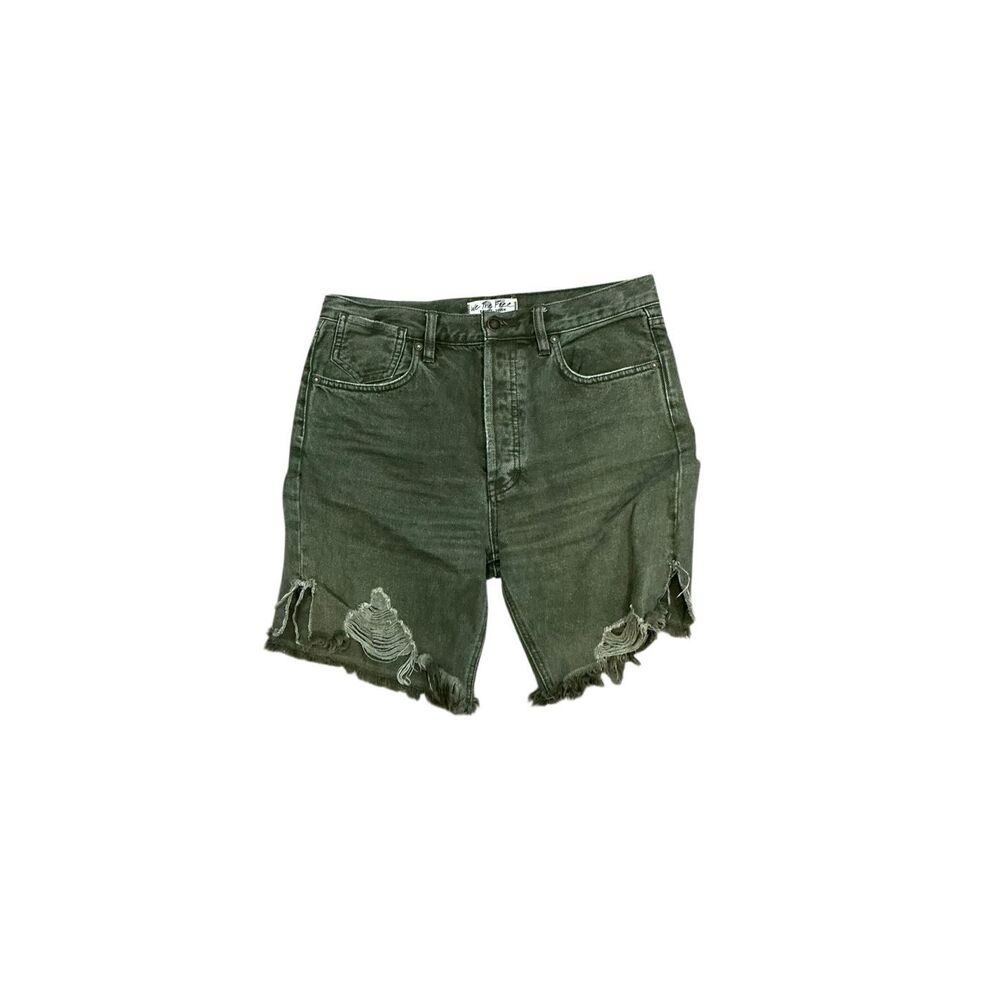 We the Free Sequoia Shorts Green Size 27 100% Cotton Distressed Boho Grunge